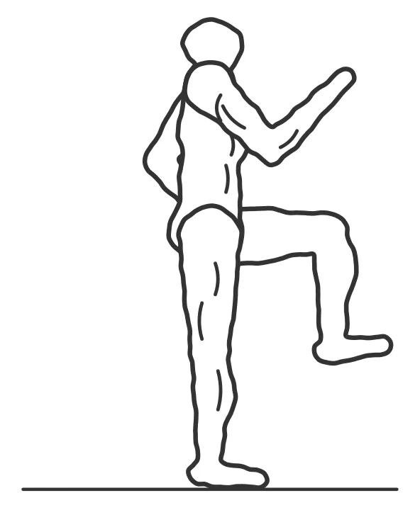 A-march — end position