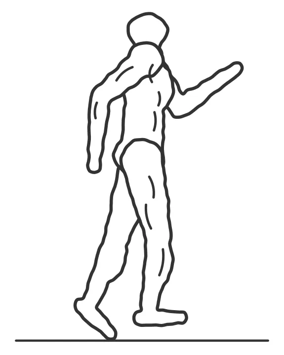 Arm swing drill — end position