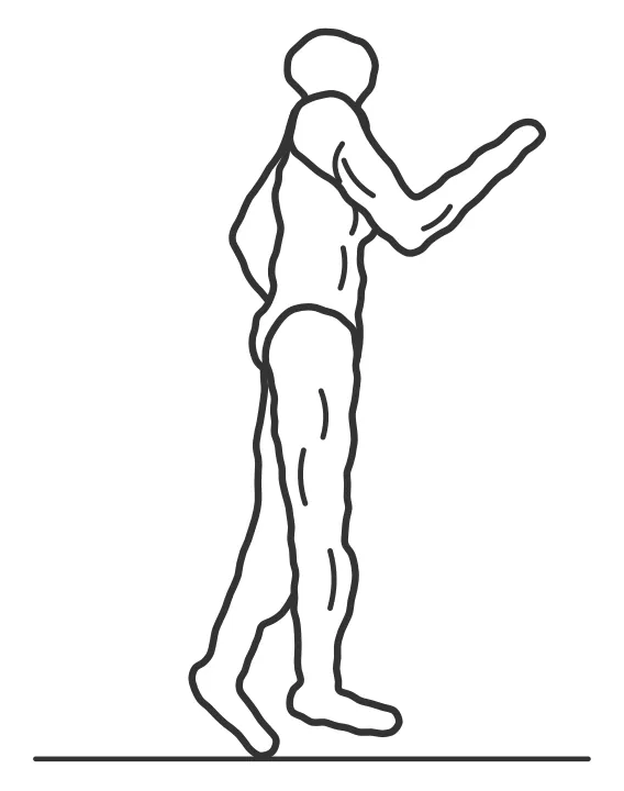 Fast leg — end position