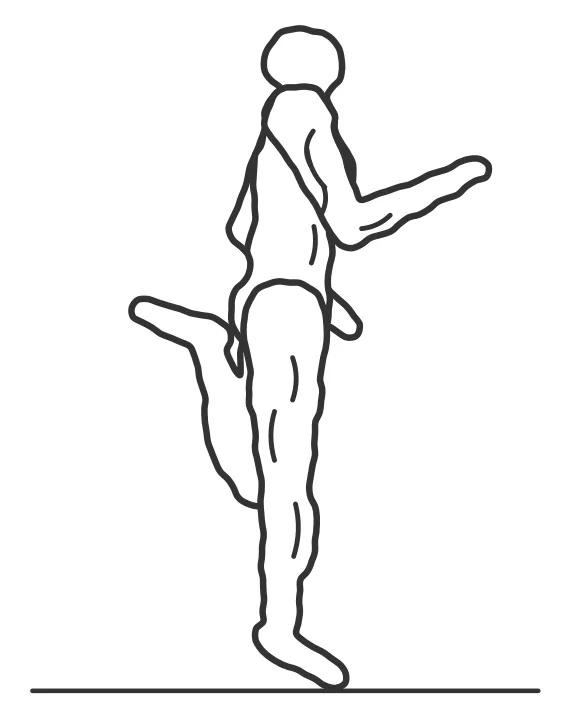 Heel flicks — end position