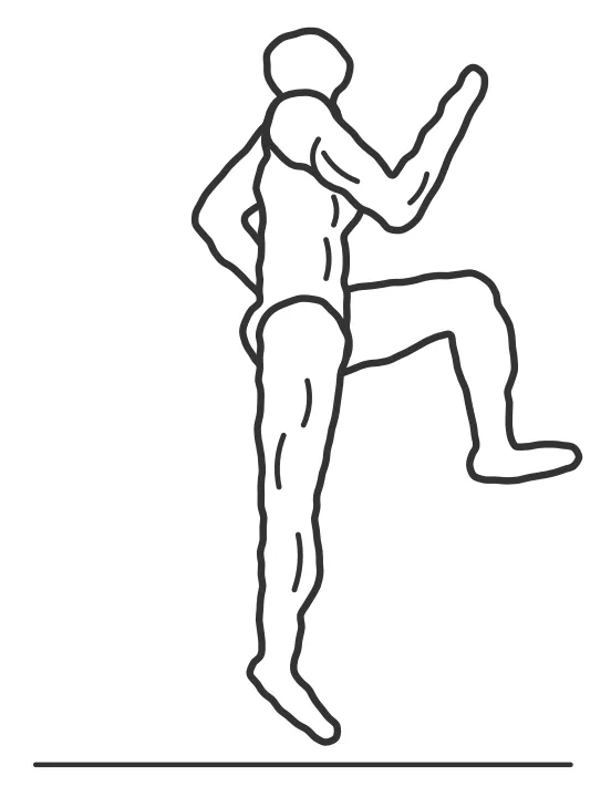 High knees — end position