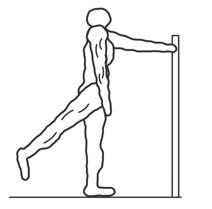 Dynamic running warm-up — end position