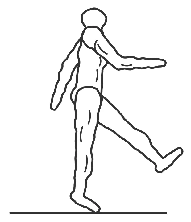 Straight-leg bounds — end position