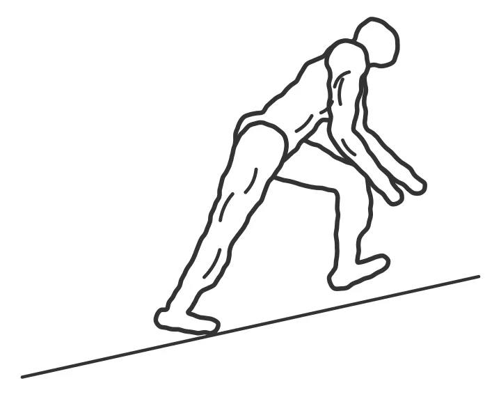 Trail hill session — end position