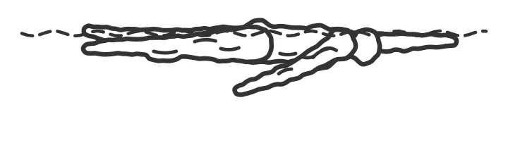 Fist swimming — end position