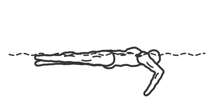 Single-arm backstroke — end position