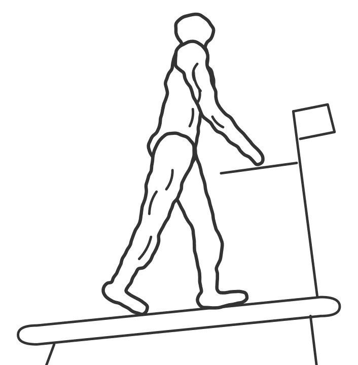 Incline walk — end position