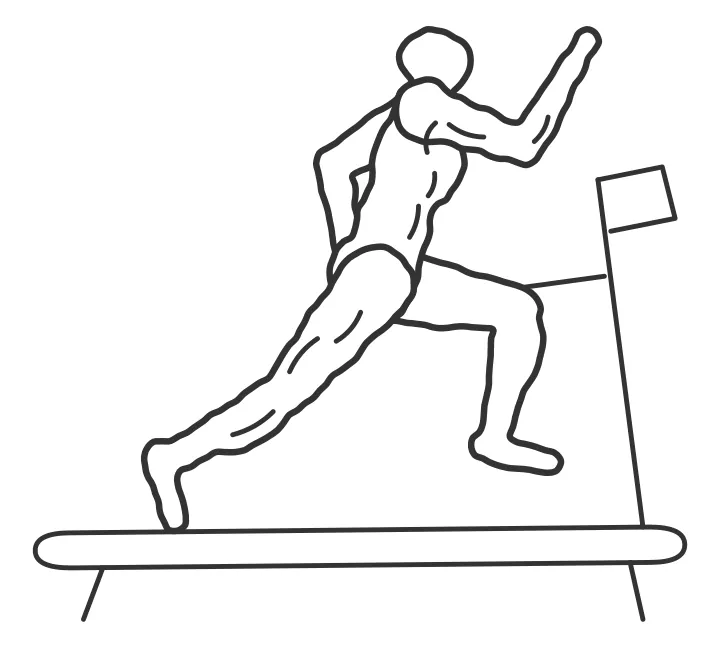Short treadmill sprints — end position