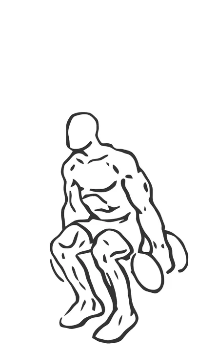 Dumbbell Squat to Curl — start position