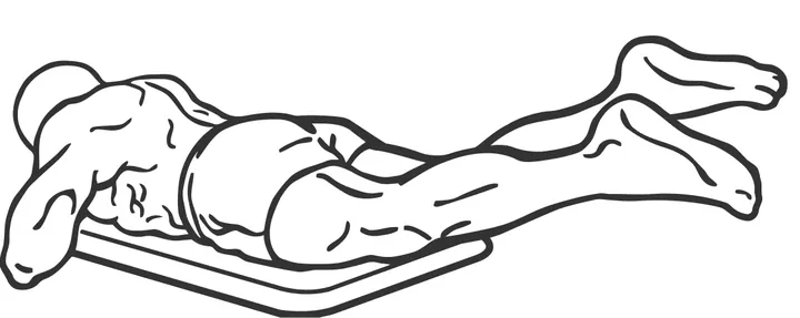 Prone Flutter Kicks — end position