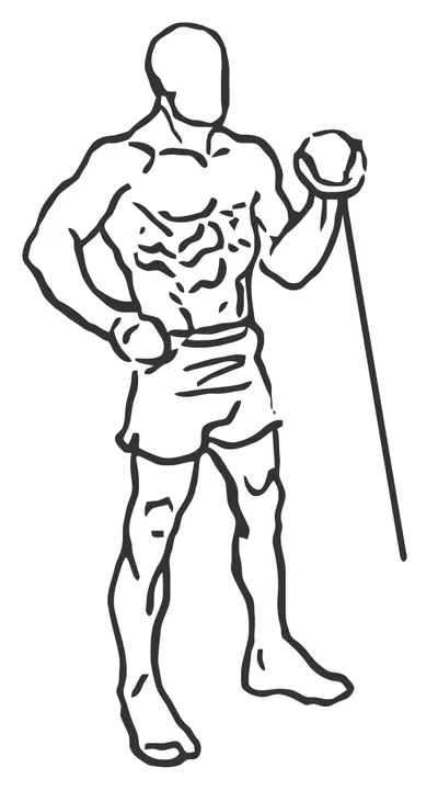 One-Arm Cable Curl — end position