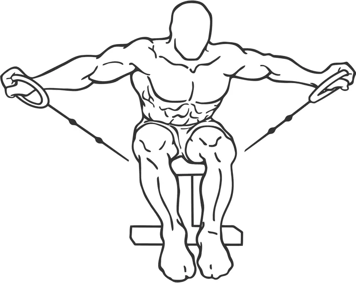 Seated Cable Rear Delt Raise — end position