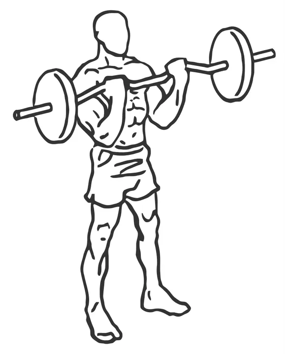 Close-Grip Barbell Curl — end position