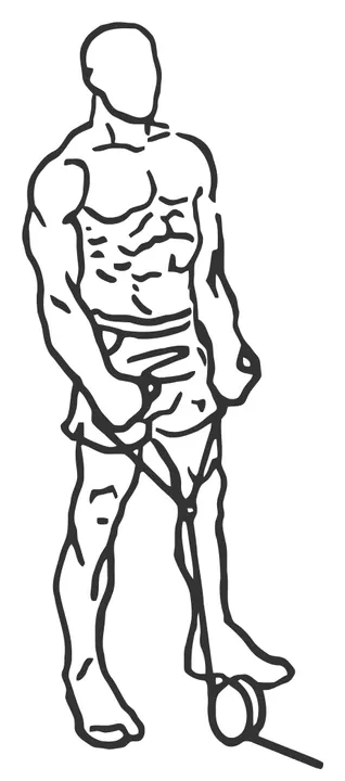 Cable Rope Hammer Curl — start position