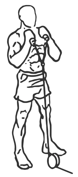 Cable Rope Hammer Curl — end position