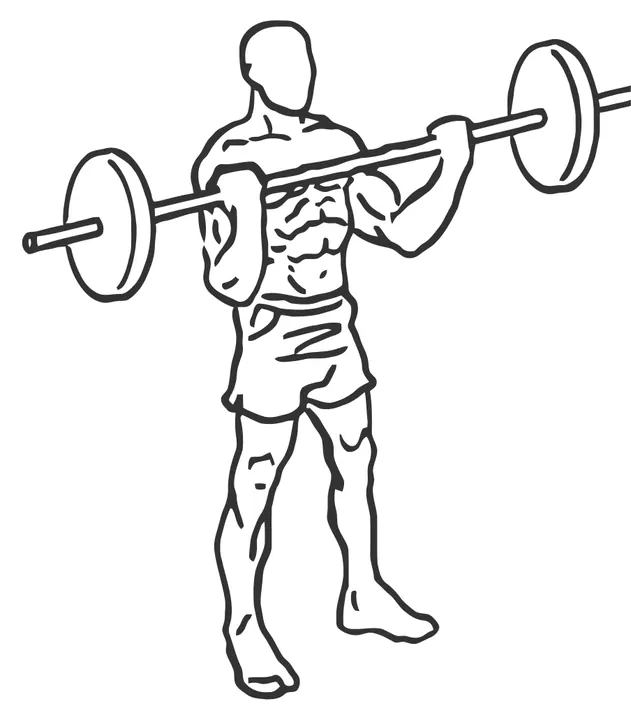 Wide-Grip Barbell Curl — end position
