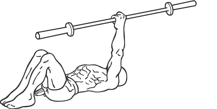 One-Arm Barbell Floor Press — start position