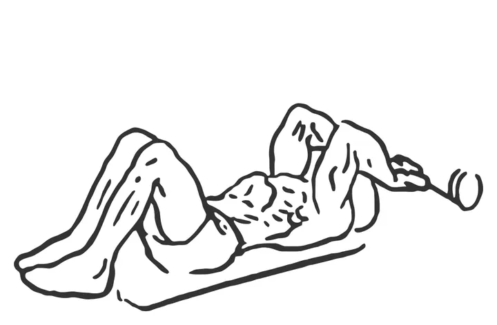 Lying Cable Triceps Extension — start position