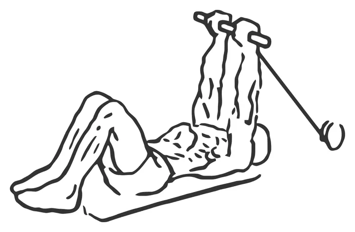 Lying Cable Triceps Extension — end position