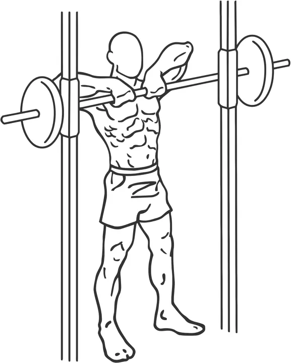 Smith Machine Upright Row — end position