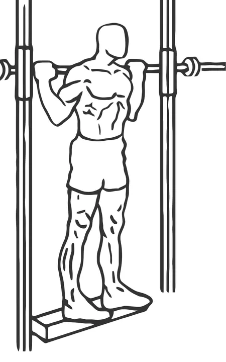 Smith Machine Standing Calf Raise — end position