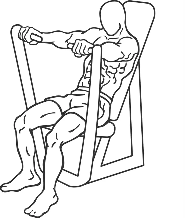 Seated Machine Chest Press — start position