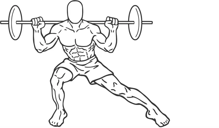 Barbell Side Squat — end position