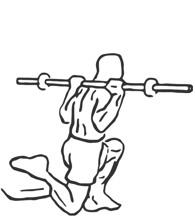 Barbell Rear-Foot-Elevated Split Squat — end position