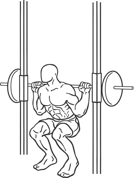 Smith Machine Squat — end position