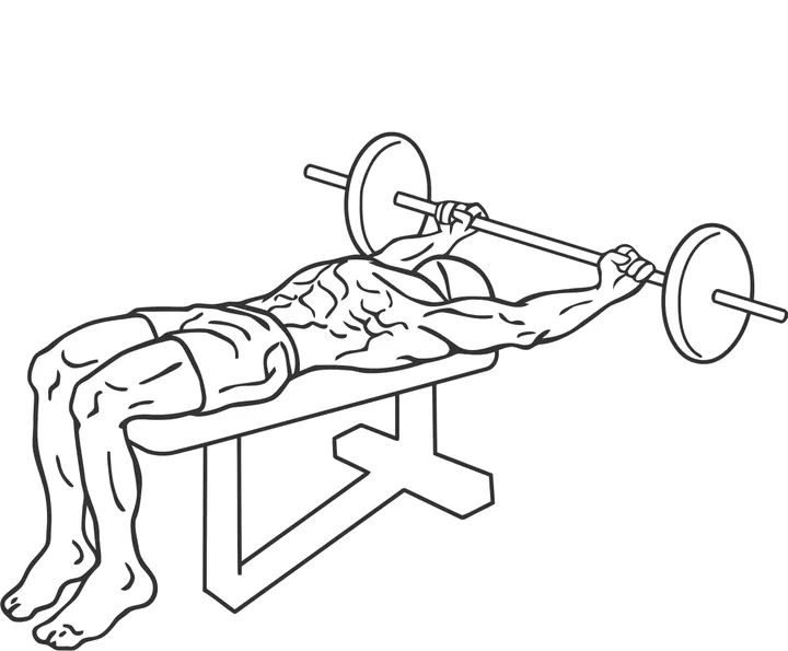 Wide-Grip Barbell Pullover — end position