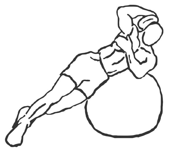 Weighted Stability Ball Side Bend — end position