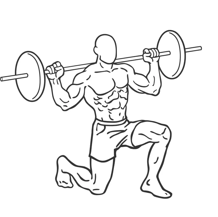 Barbell Reverse Lunge — end position