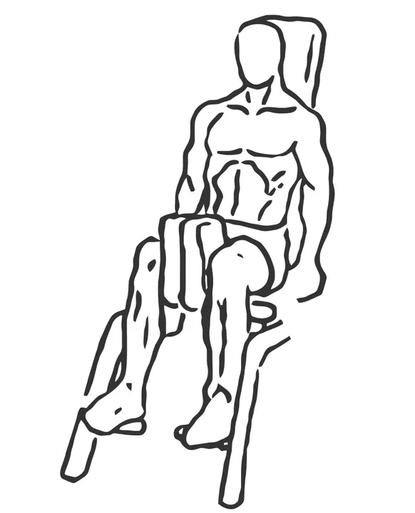 Seated Hip Adduction Machine — end position