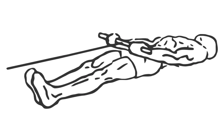 Lying Cable Curl — start position
