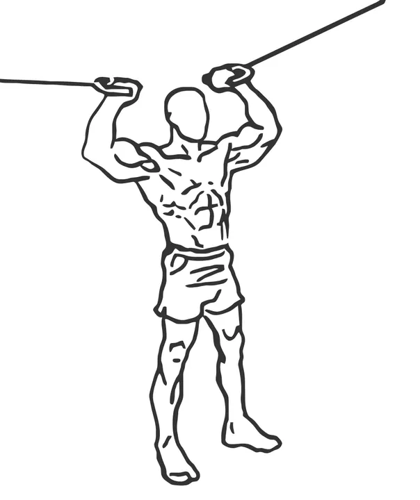 Overhead Cable Curl — end position