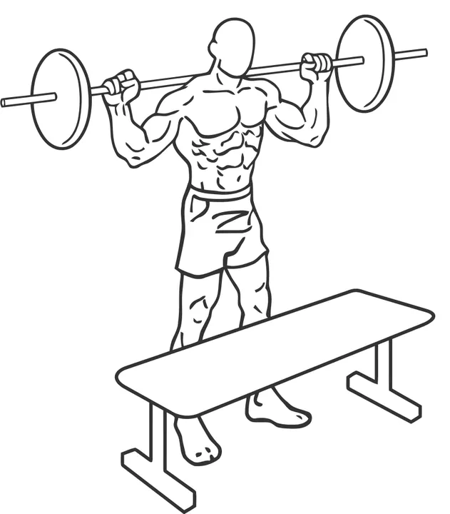 Barbell Step-Up — start position