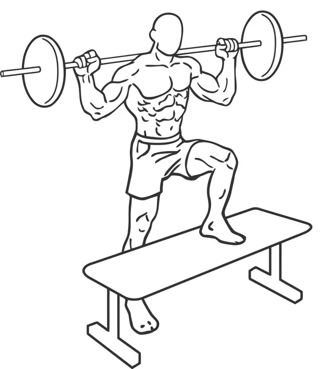 Barbell Step-Up — end position