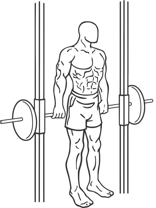 Smith Machine Hack Squat — start position