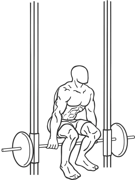 Smith Machine Hack Squat — end position
