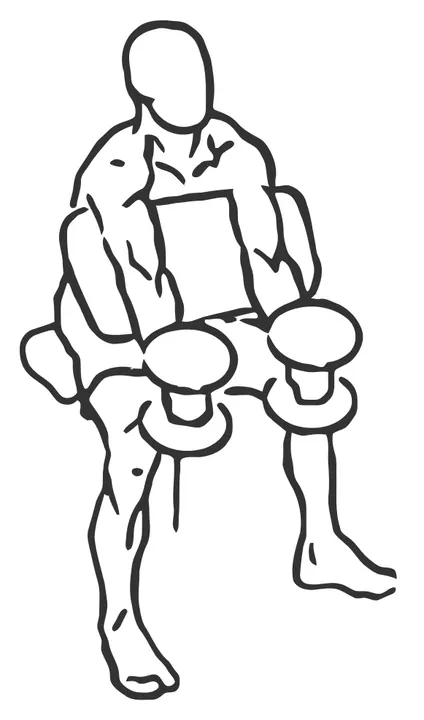 Dumbbell Preacher Hammer Curl — start position