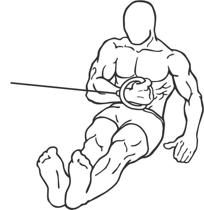 Seated Cable Internal Rotation — end position