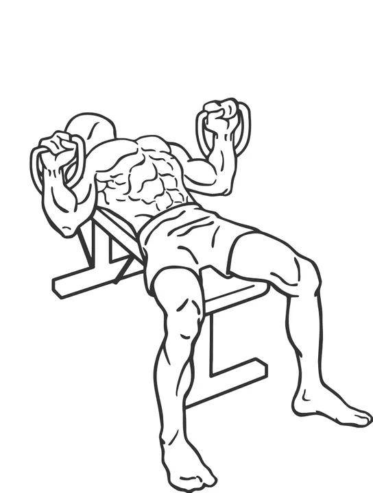 Incline Band Chest Press — end position