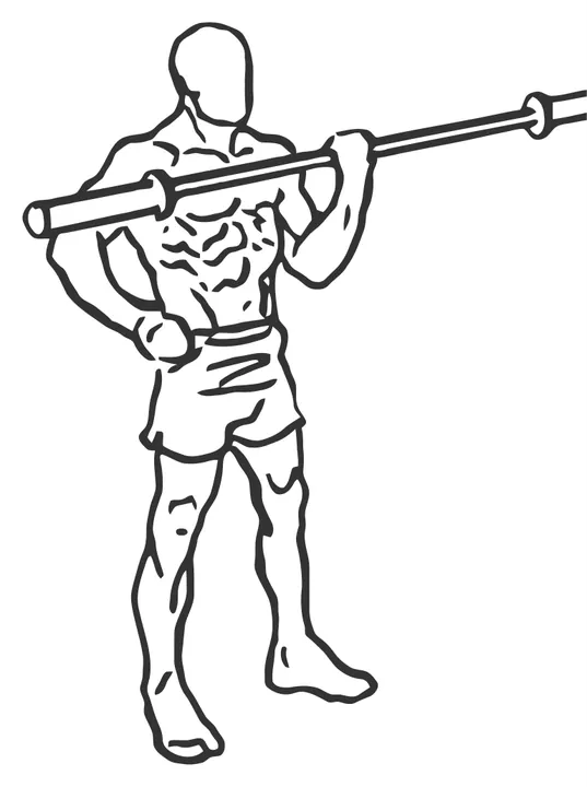 One-Arm Barbell Curl — end position