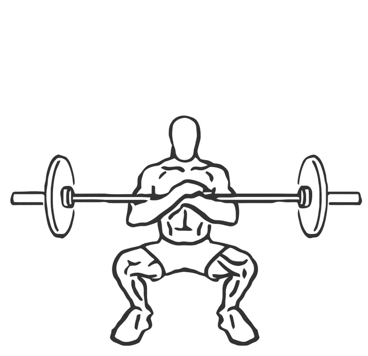 Crossed-Arm Front Squat — end position