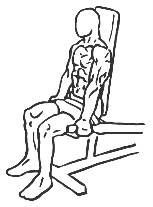 Seated Machine Dip — end position