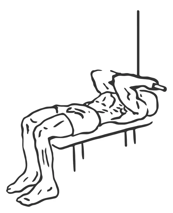 Lying High Cable Curl — end position