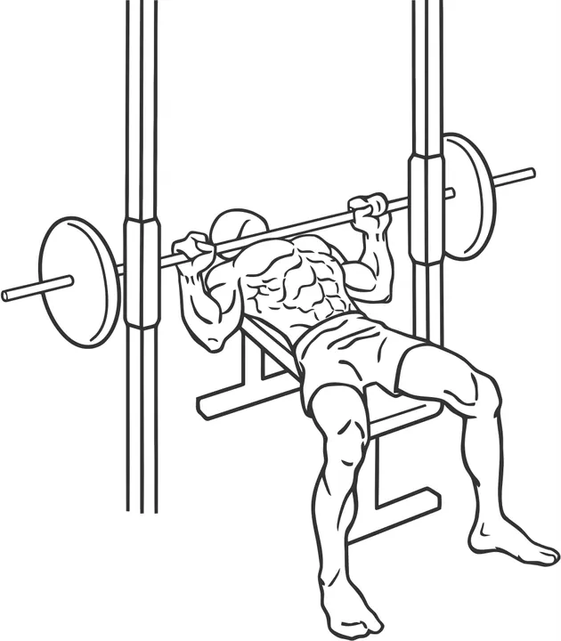 Smith Machine Bench Press — end position