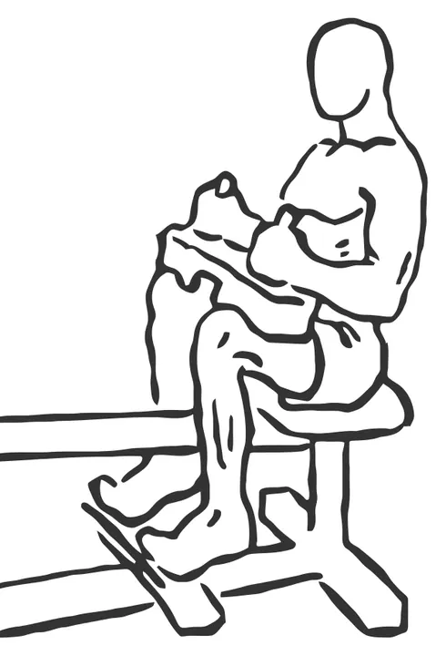 Seated Machine Calf Raise — end position