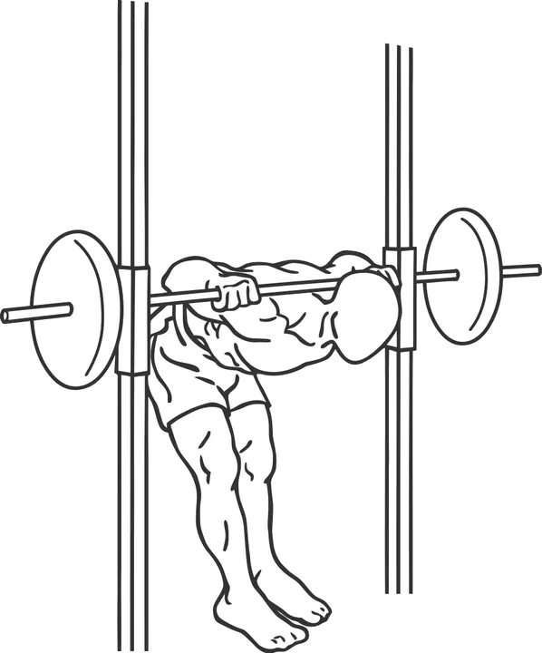 Smith Machine Good Morning — end position