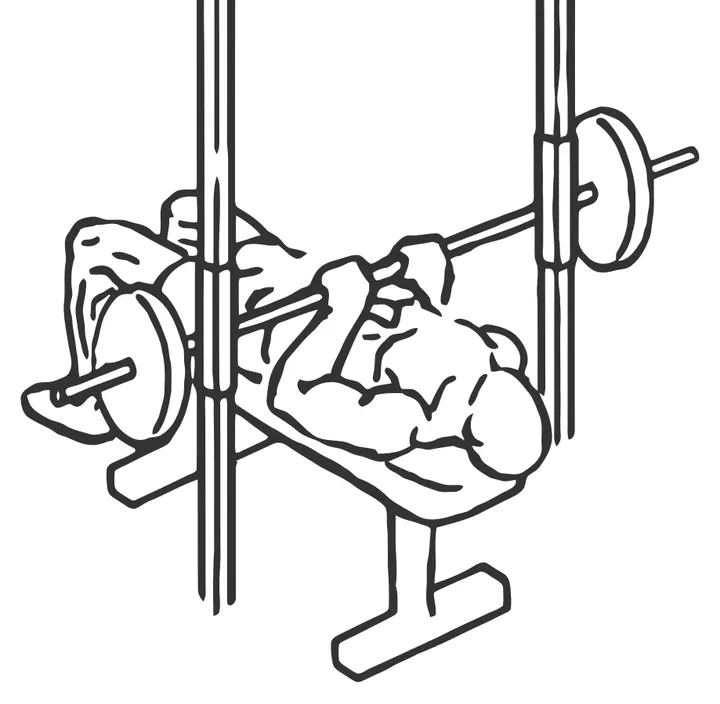 Smith Machine Close-Grip Bench Press — end position